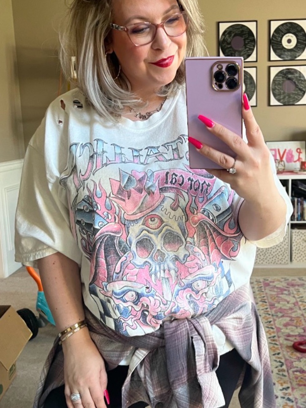 Urban Outfitters Metallica Skull Print Oversized Tee